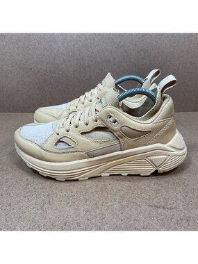 Brandblack Aura 130 Vegatan Mens Beige Sneakers Size 8 US Leather Mesh Vibram